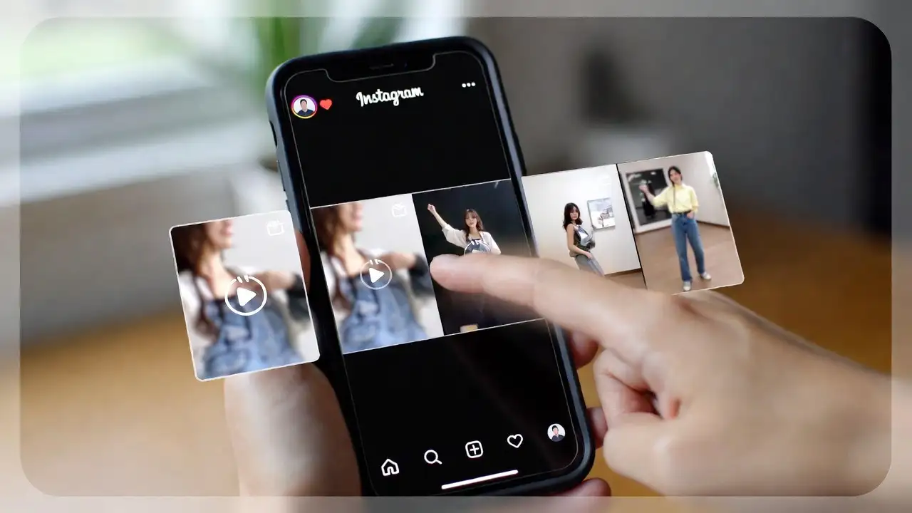 Infografis 5 langkah membuat carousel Instagram viral dengan elemen visual colorful, typography bold, dan icon untuk setiap tahap optimasi konten