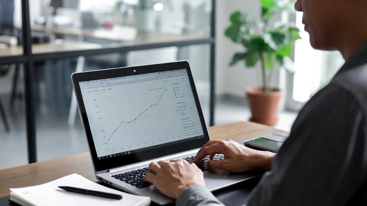 Ilustrasi funnel marketing e-commerce dengan struktur campaign TOF MOF BOF, tracking conversion, dan dashboard metrik ROAS real-time