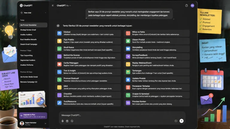 Prompt ChatGPT untuk membuat newsletter yang menarik.